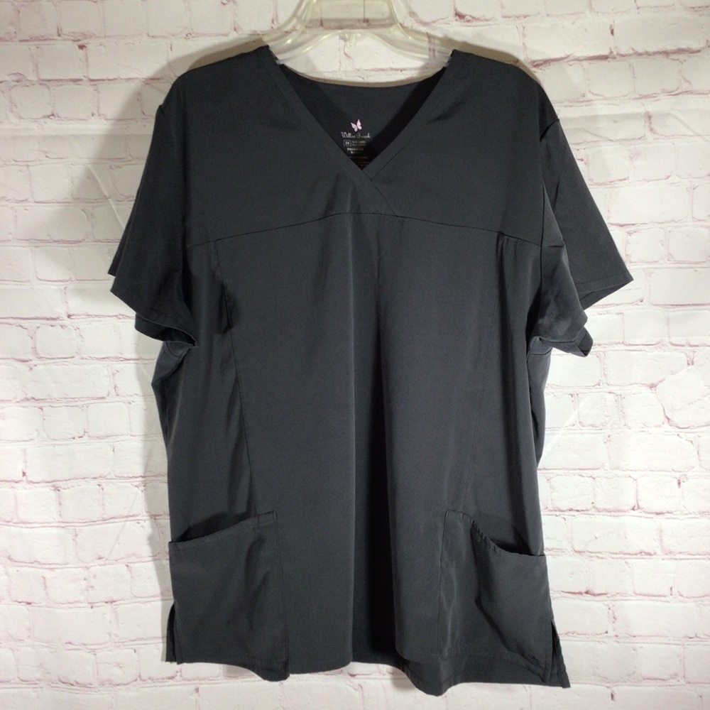 Willow Brook Gray Scrub Top - Size 2X